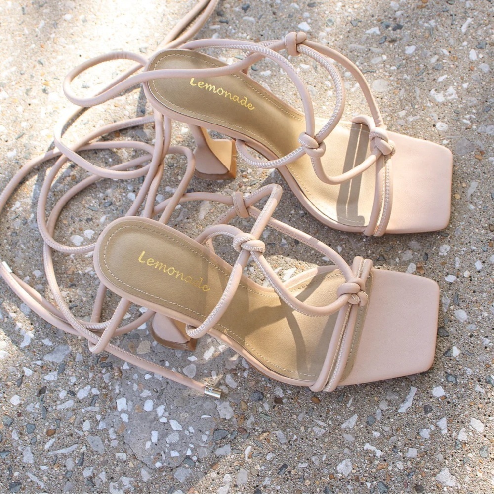 Strappy Heels Nude size new 6